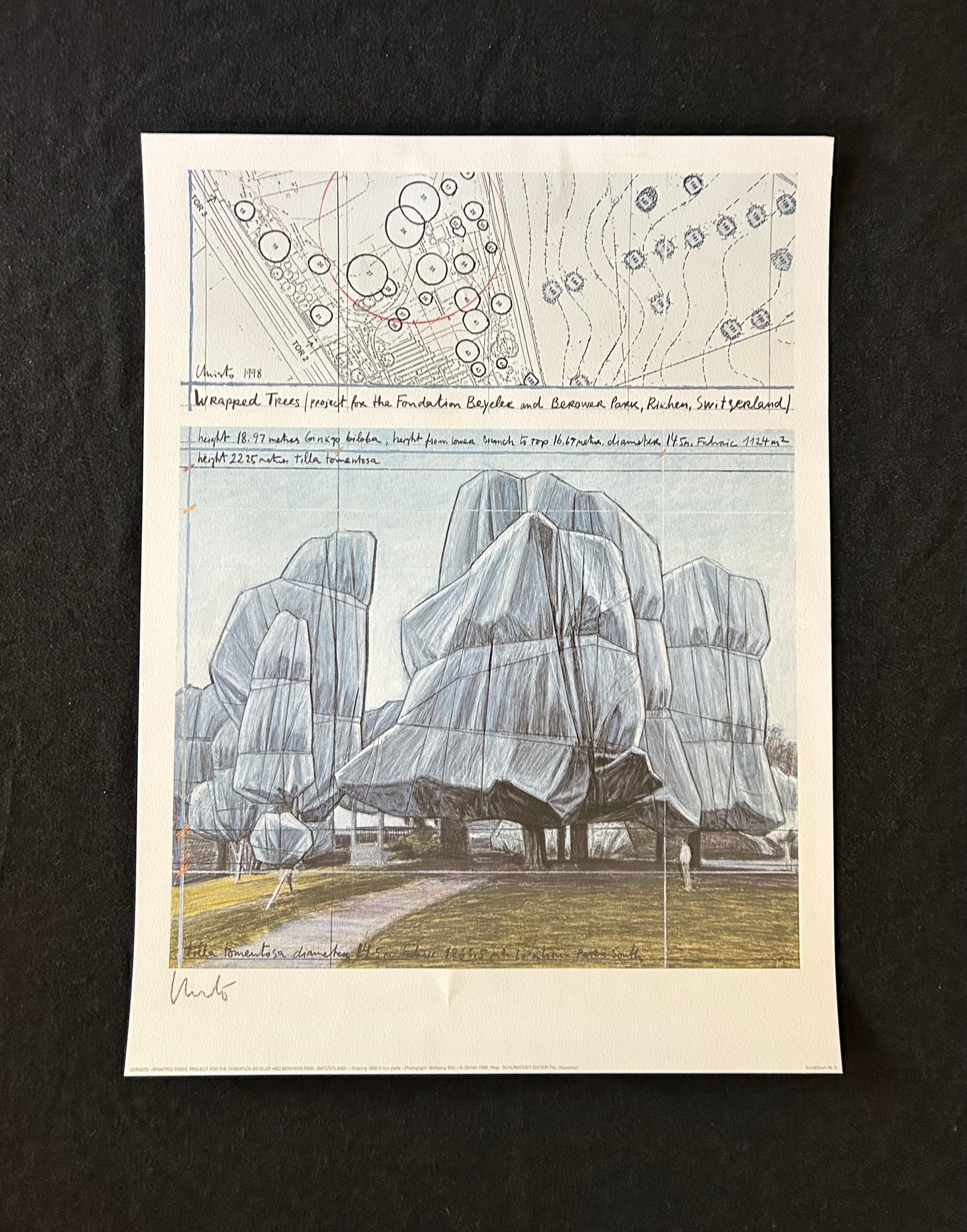 Christo (1935-2020) - „Wrapped Trees, 1998“ - (handsigniert)