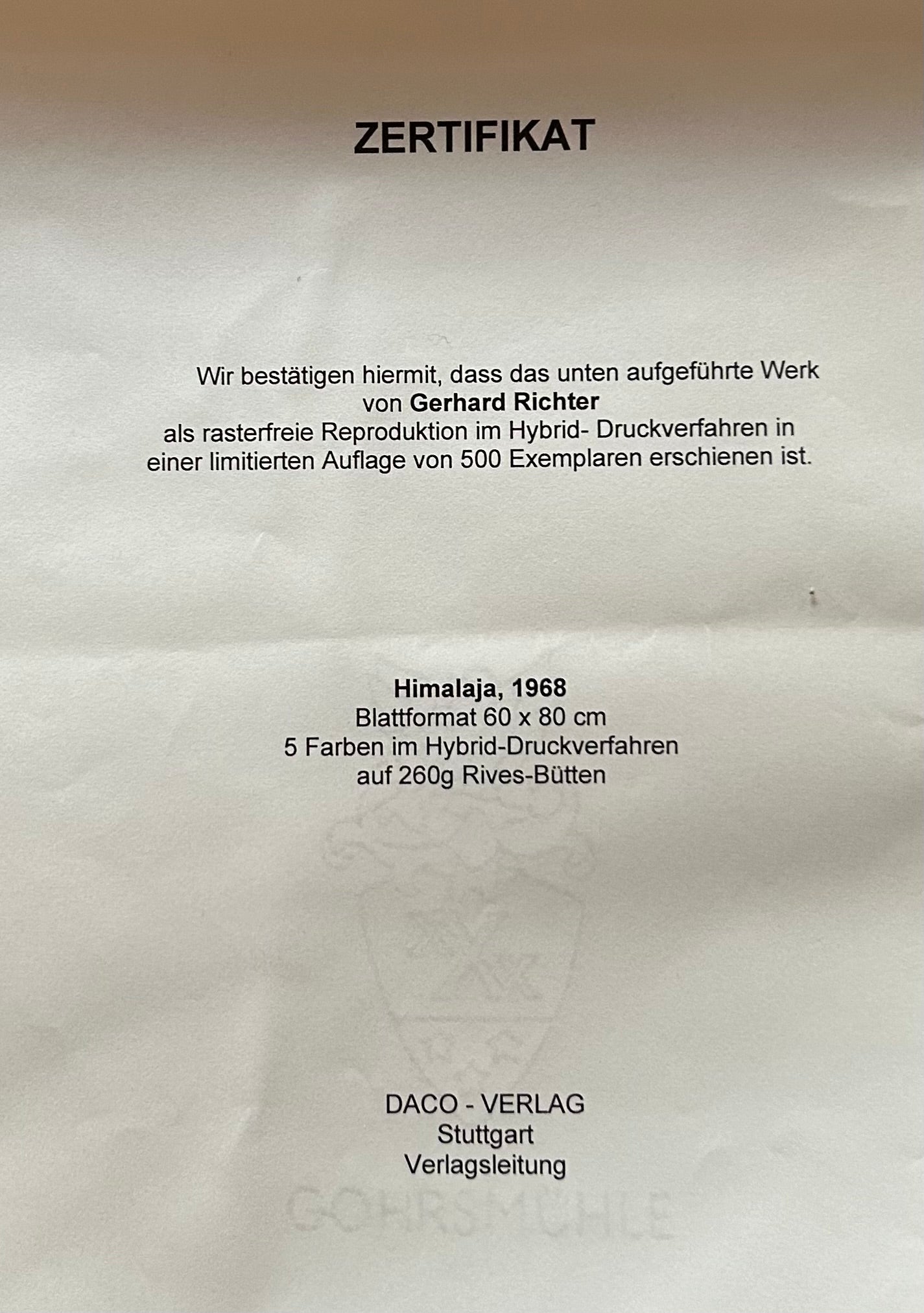 Gerhard Richter - „Himalaja, 1968" (500 Exemplare)