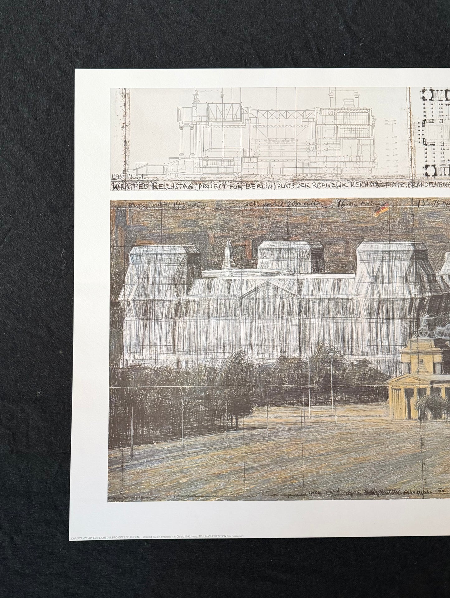 Christo (1935-2020) „Wrapped Reichstag, Project for Berlin" - handsigniert