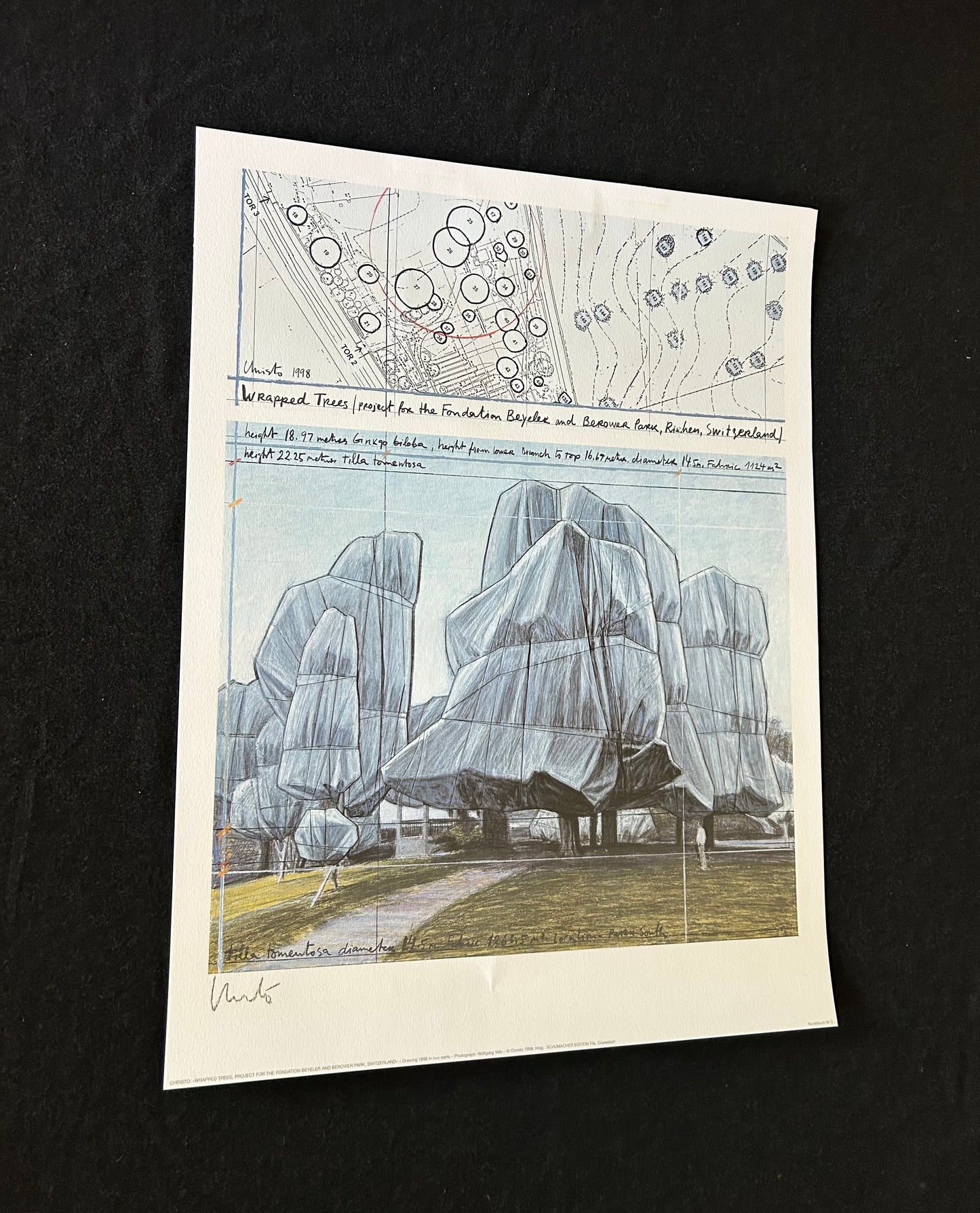 Christo (1935-2020) - „Wrapped Trees, 1998“ - (handsigniert)