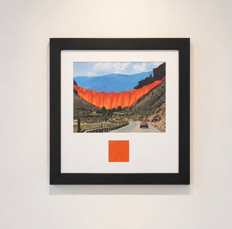 Christo - „Valley Curtain“ Offsetdruck mit Stofffetzen