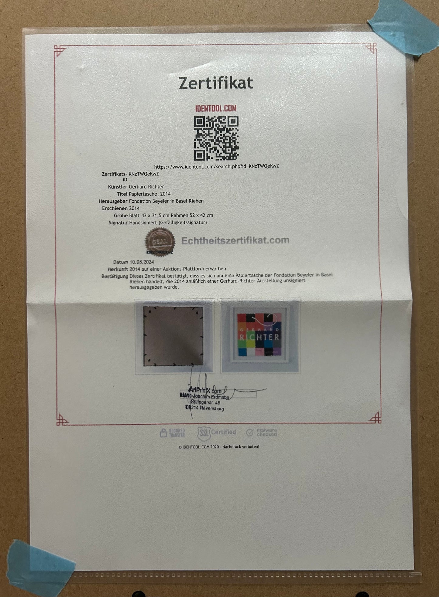 Gerhard Richter (1932) „Zwei Tafeln von 4900 Farben" - signiert