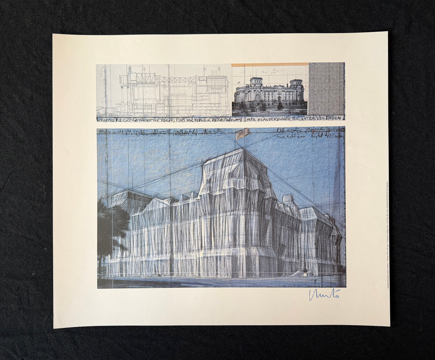 Christo (1935-2020) „Wrapped Reichstag, Project for Berlin" - handsigniert