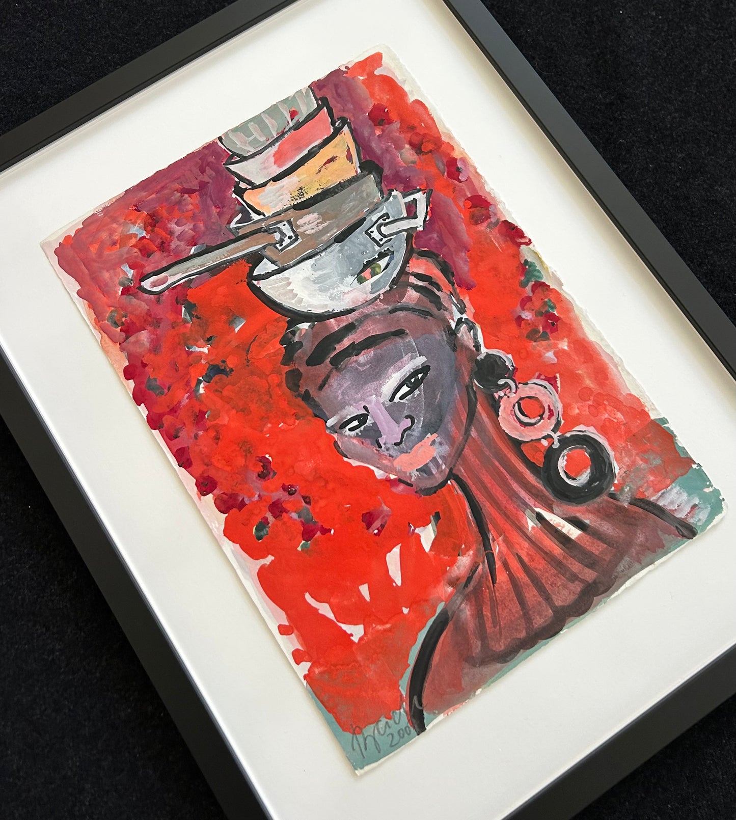 Elvira Bach (1951) - „Küchendiva“ (signiert & datiert), Aquarell auf Bütten