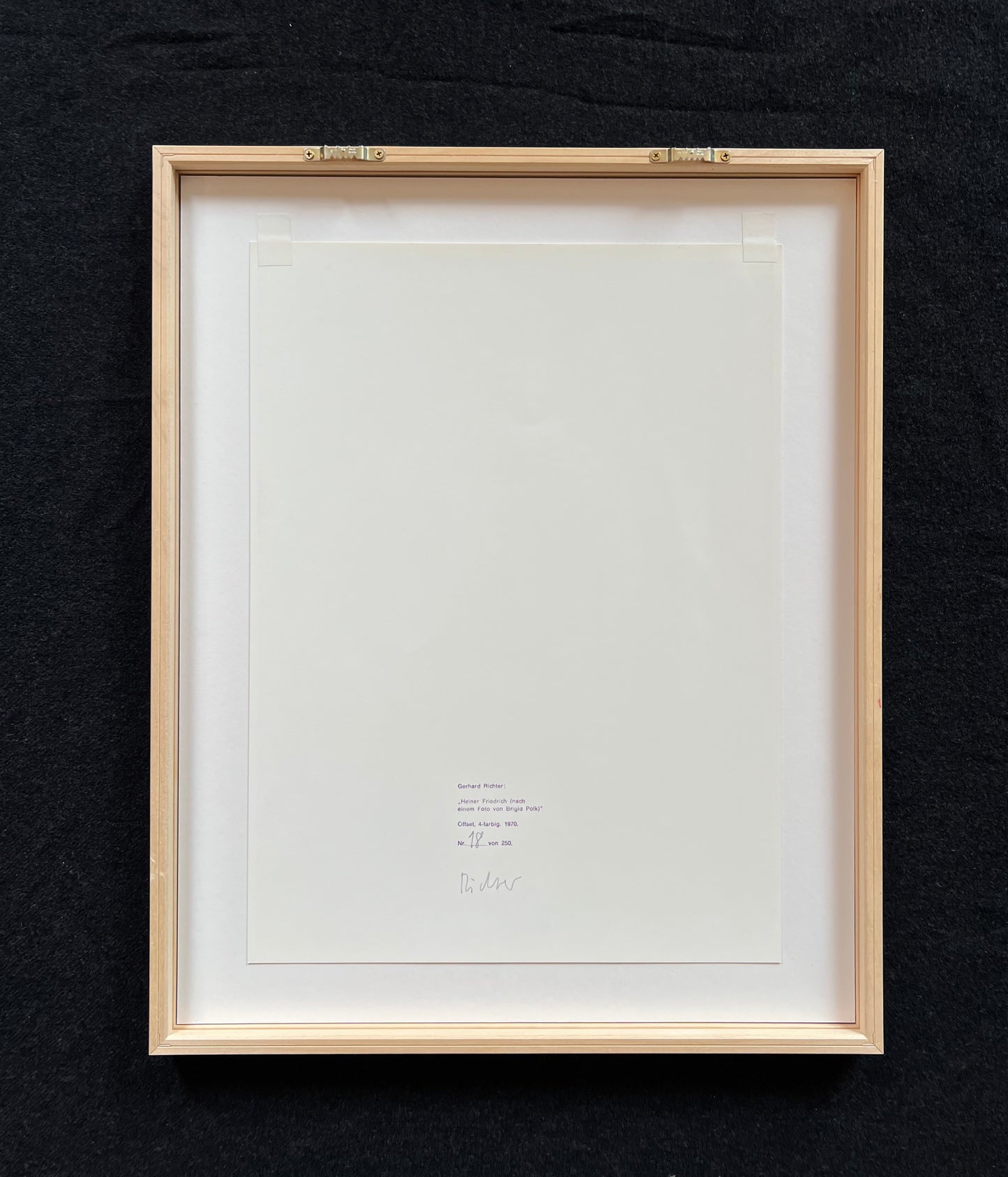 Gerhard Richter - „Heiner Friedrich 1970" - handsigniert & nummeriert (Ex.: 18/250)