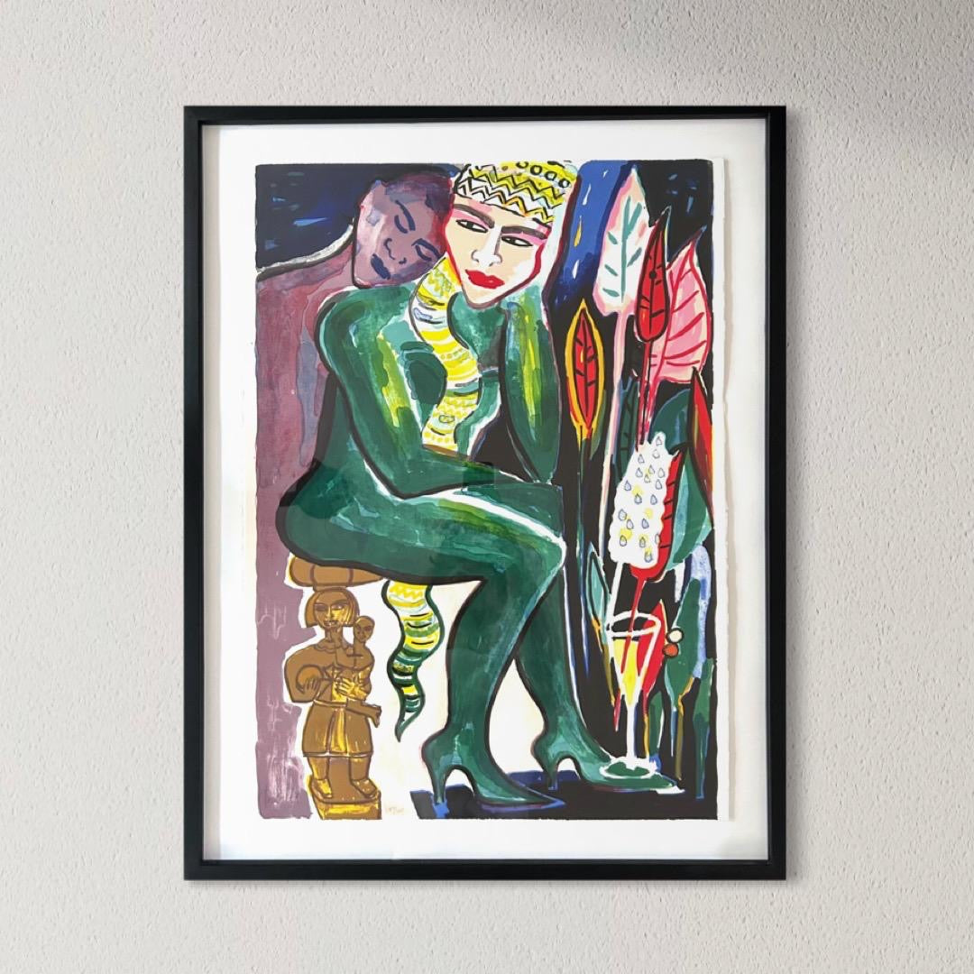 Elvira Bach (1951) „Ohne Titel (Grün)“ - signiert & nummeriert