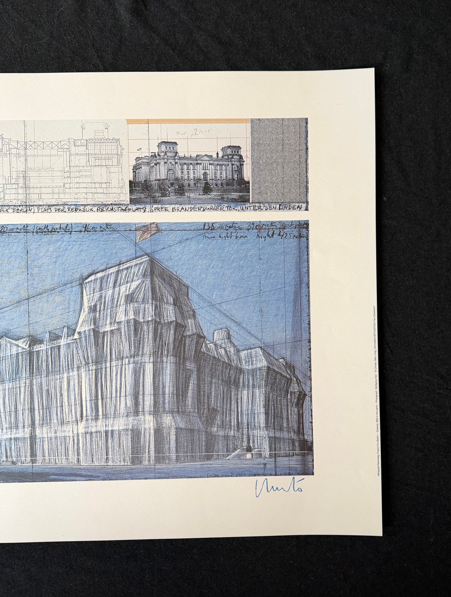 Christo (1935-2020) „Wrapped Reichstag, Project for Berlin" - handsigniert