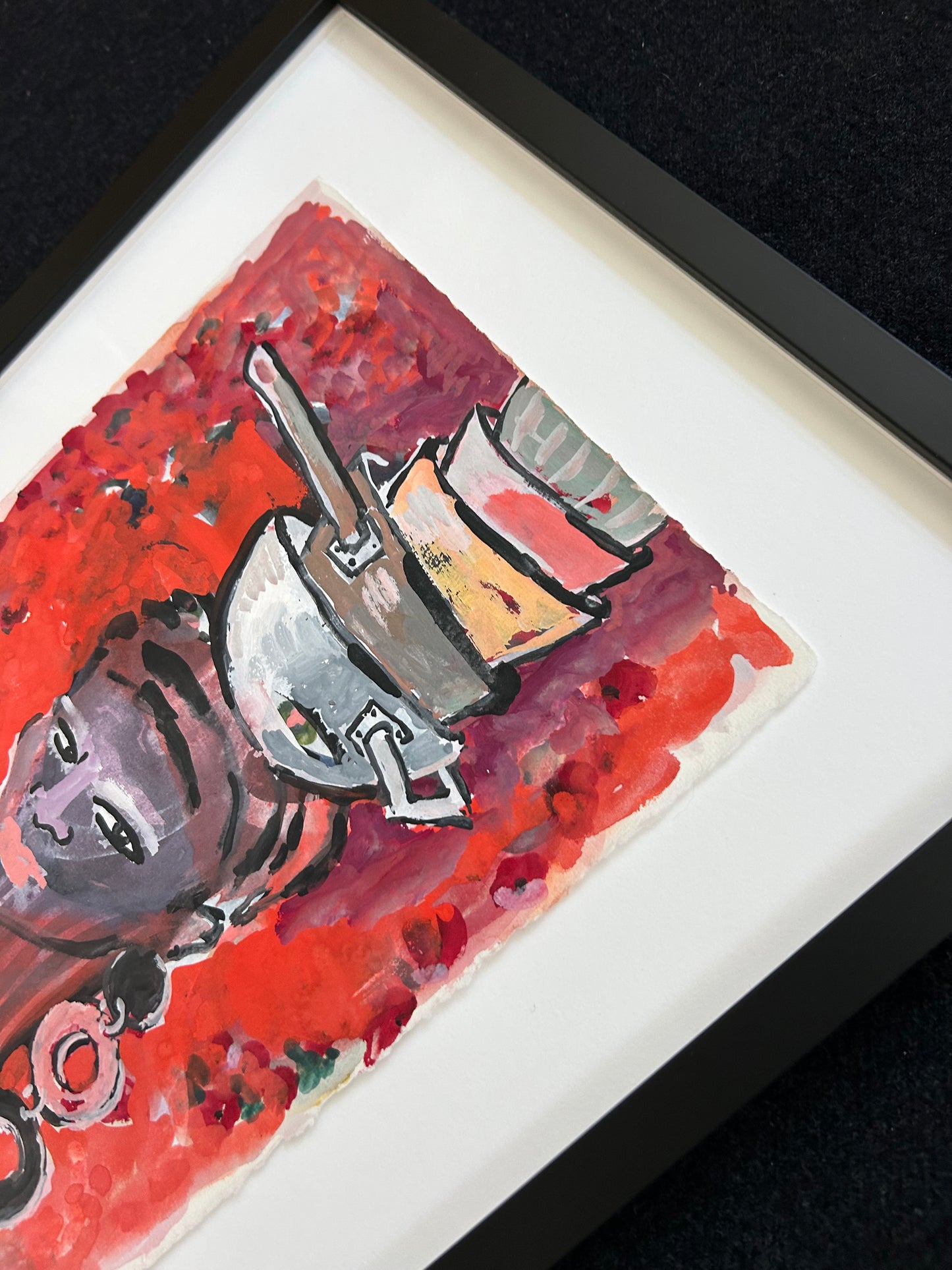 Elvira Bach (1951) - „Küchendiva“ (signiert & datiert), Aquarell auf Bütten