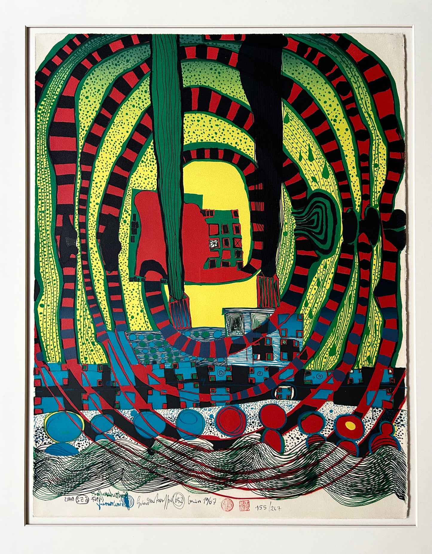 Friedensreich Hundertwasser: „Seereise II“ - Signiert, datiert, nummeriert und gestempelt