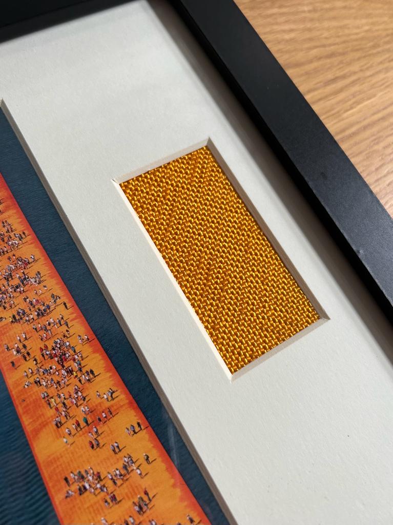 Christo - “The Floating Piers” offset print with fabric scraps