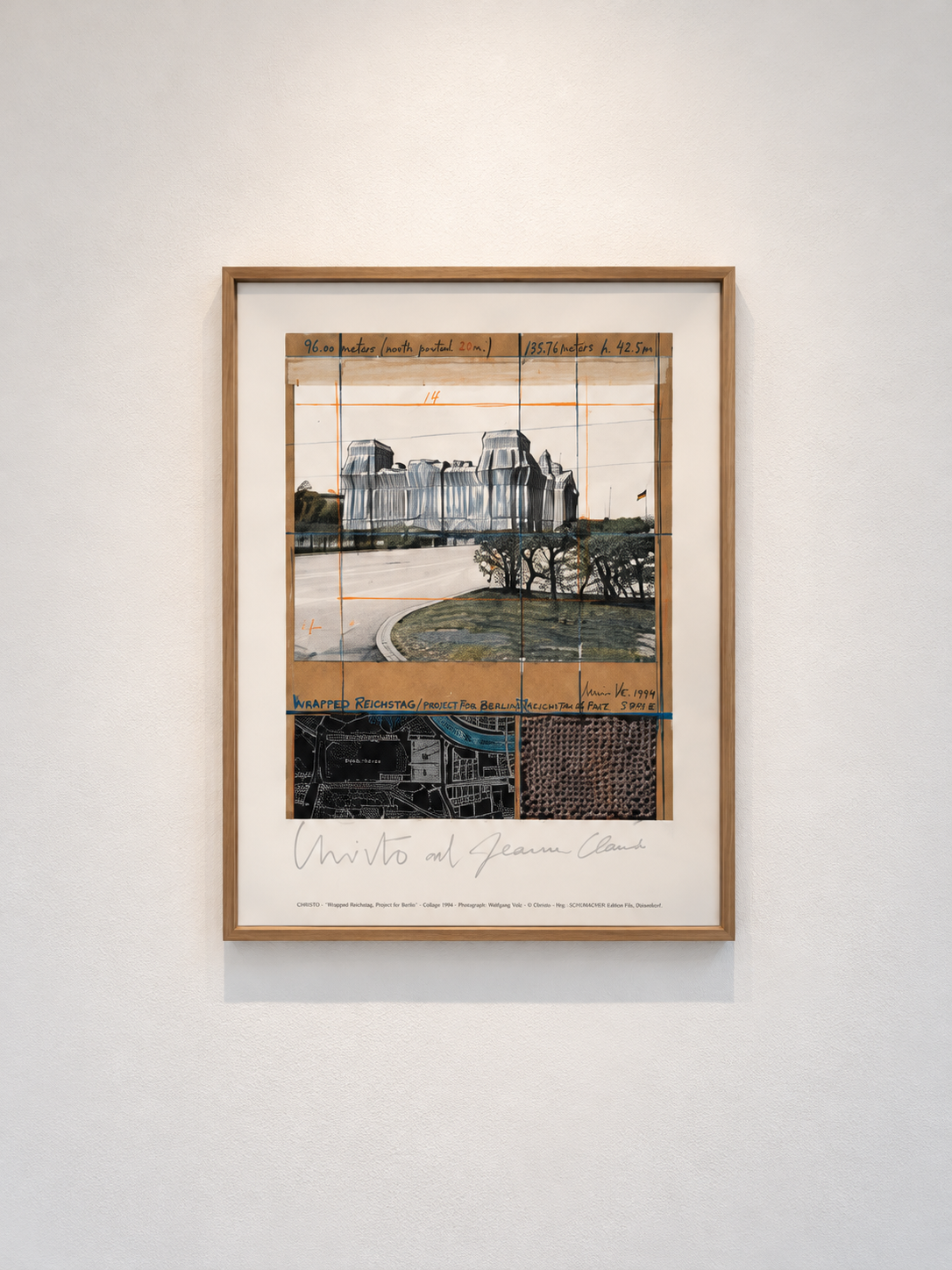Christo (1935-2020) - „Wrapped Reichstag, Project for Berlin" - Collage mit Silberfolie (signiert)