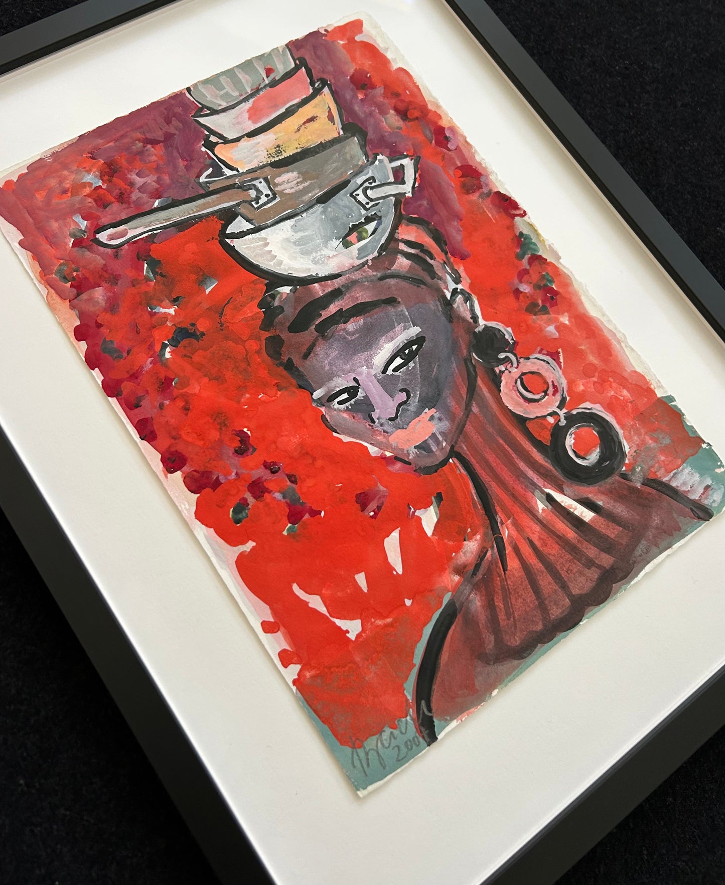 Elvira Bach (1951) - „Küchendiva“ (signiert & datiert), Aquarell auf Bütten