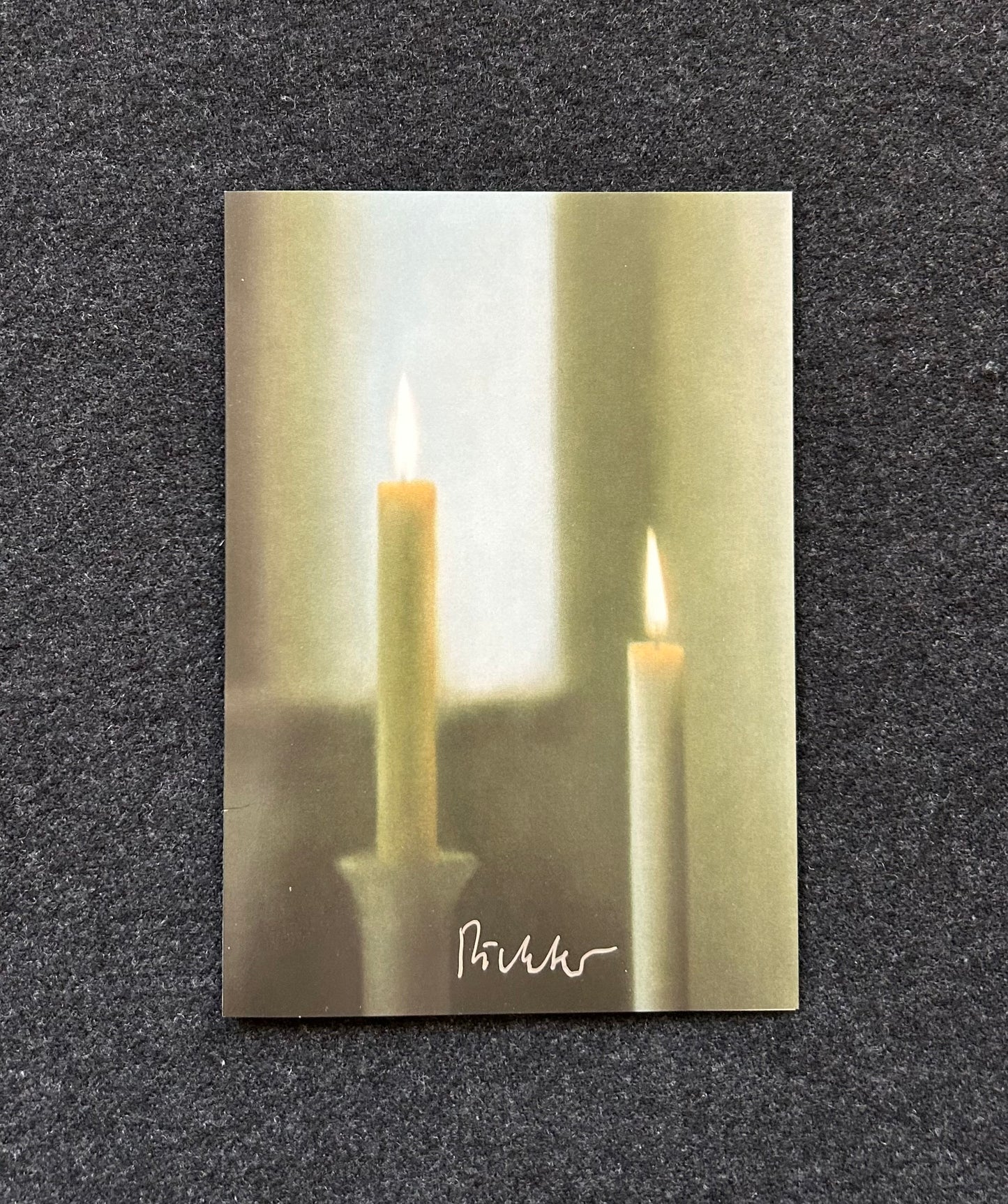 Gerhard Richter (1932) „Zwei Kerzen" - Kunstpostkarte mit Gefälligkeitssignatur