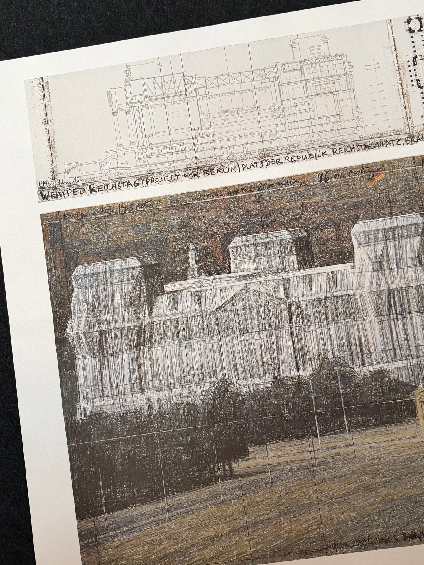 Christo (1935-2020) „Wrapped Reichstag, Project for Berlin" - handsigniert