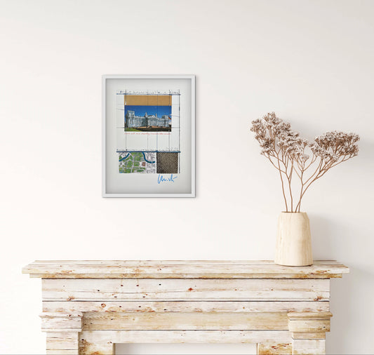 Christo (1935-2020) - „Wrapped Reichstag, Project for Berlin" - Collage mit Silberfolie (signiert)