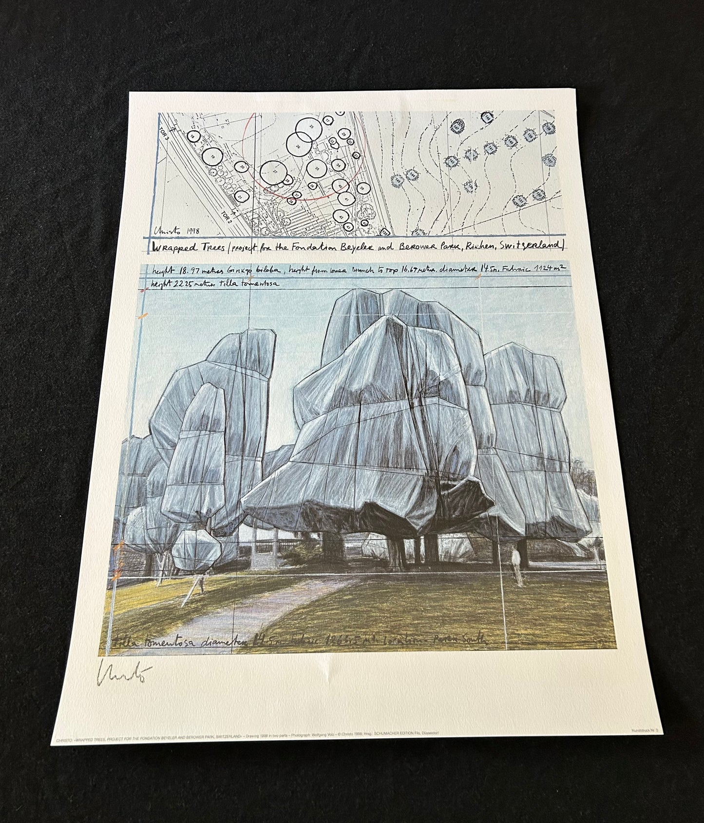 Christo (1935-2020) - „Wrapped Trees, 1998“ - (handsigniert)