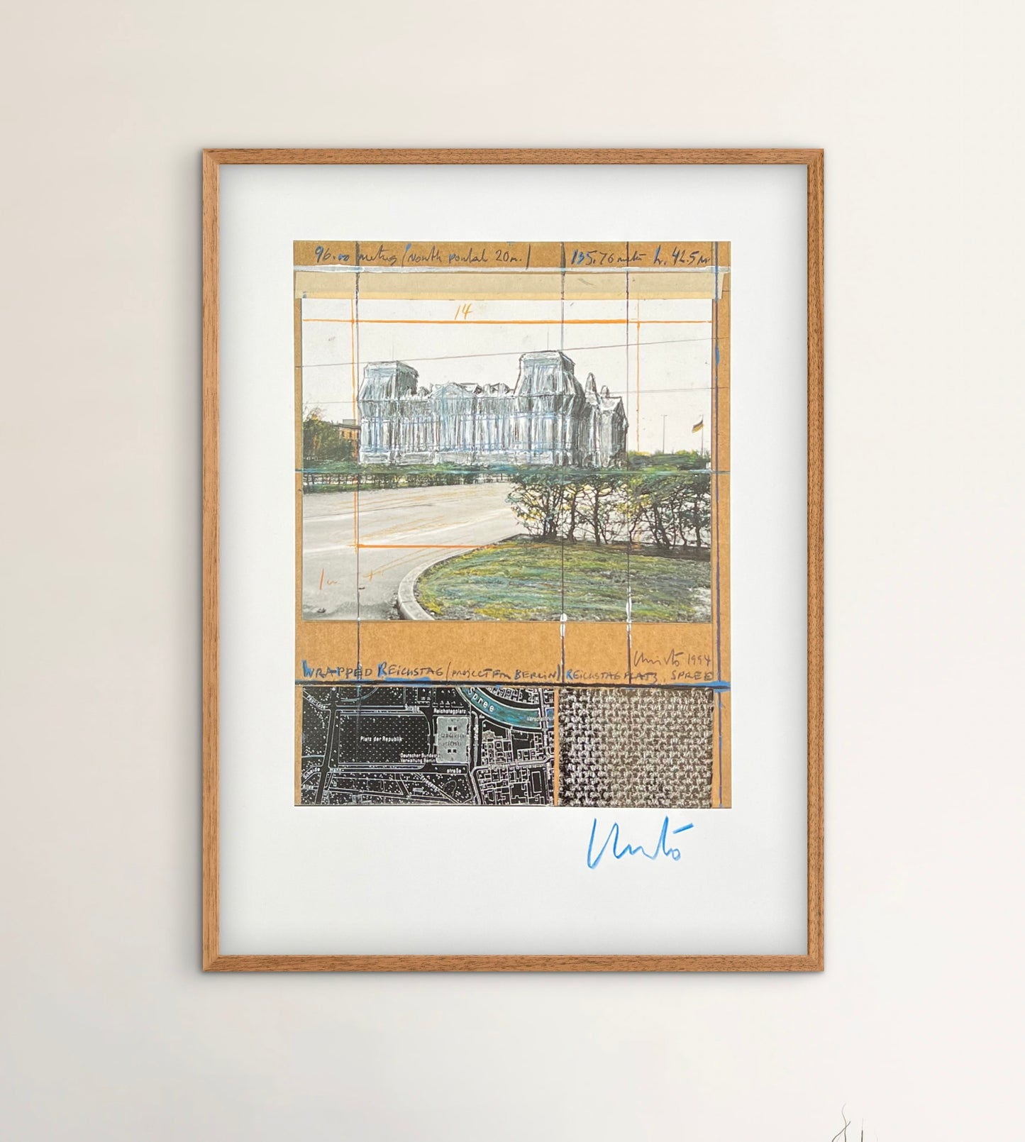 Christo (1935-2020) - „Wrapped Reichstag, Project for Berlin" - Collage mit Silberfolie (signiert)