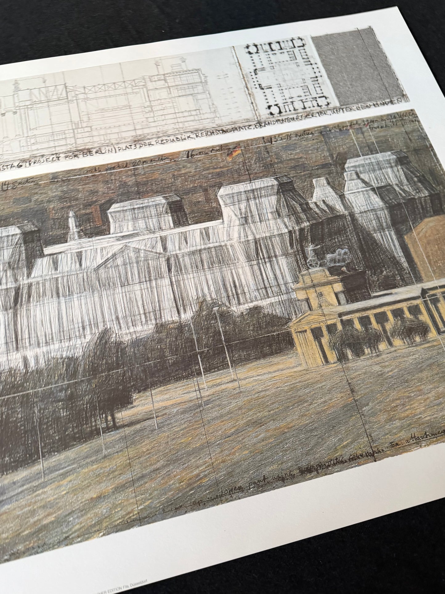 Christo (1935-2020) „Wrapped Reichstag, Project for Berlin" - handsigniert