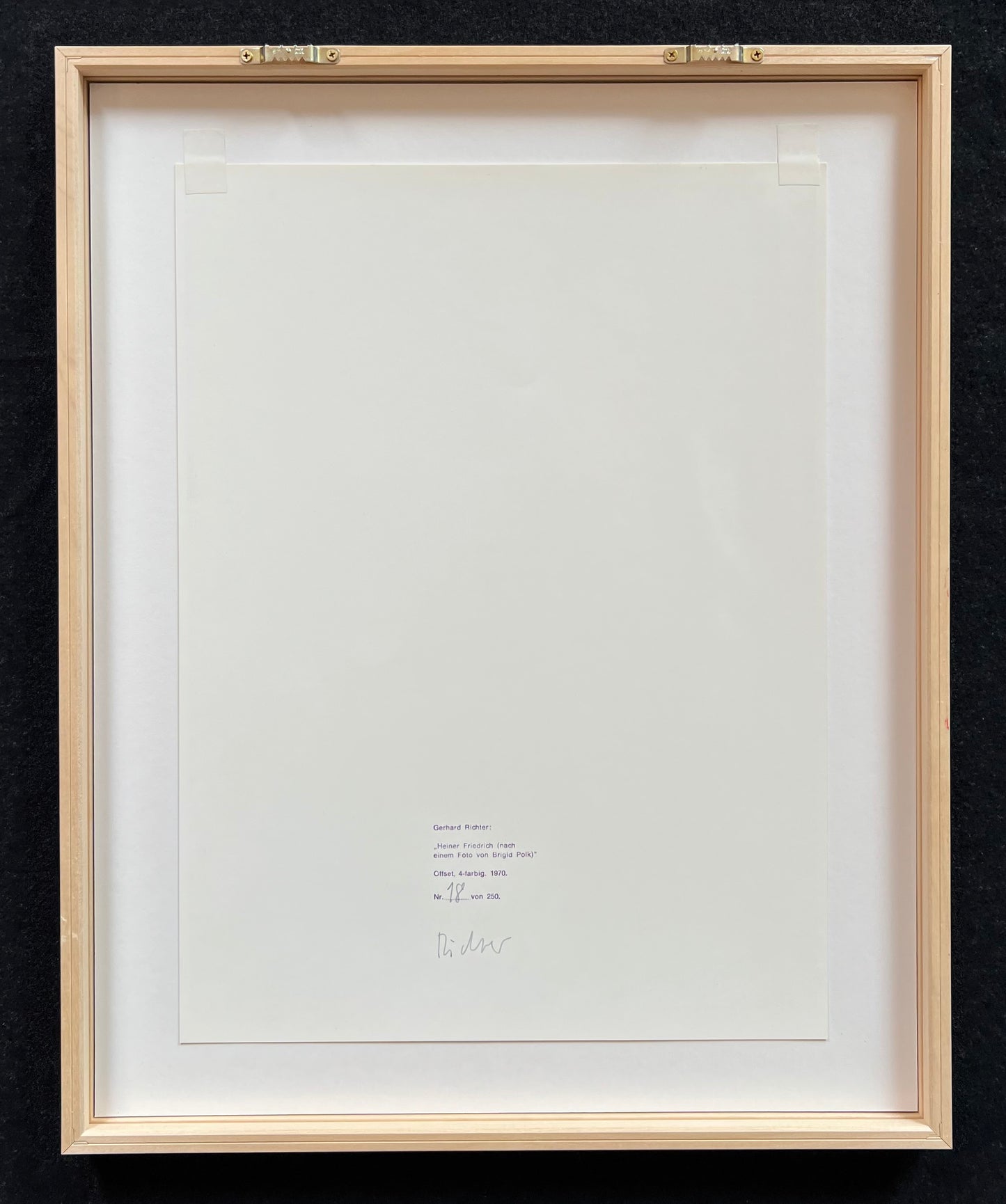 Gerhard Richter - „Heiner Friedrich 1970" - handsigniert & nummeriert (Ex.: 18/250)