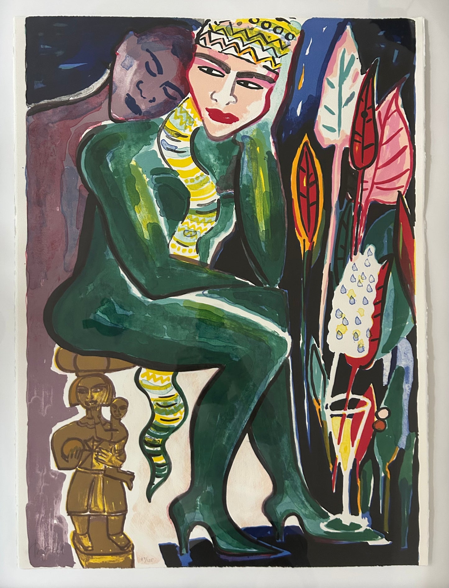 Elvira Bach (1951) „Ohne Titel (Grün)“ - signiert & nummeriert