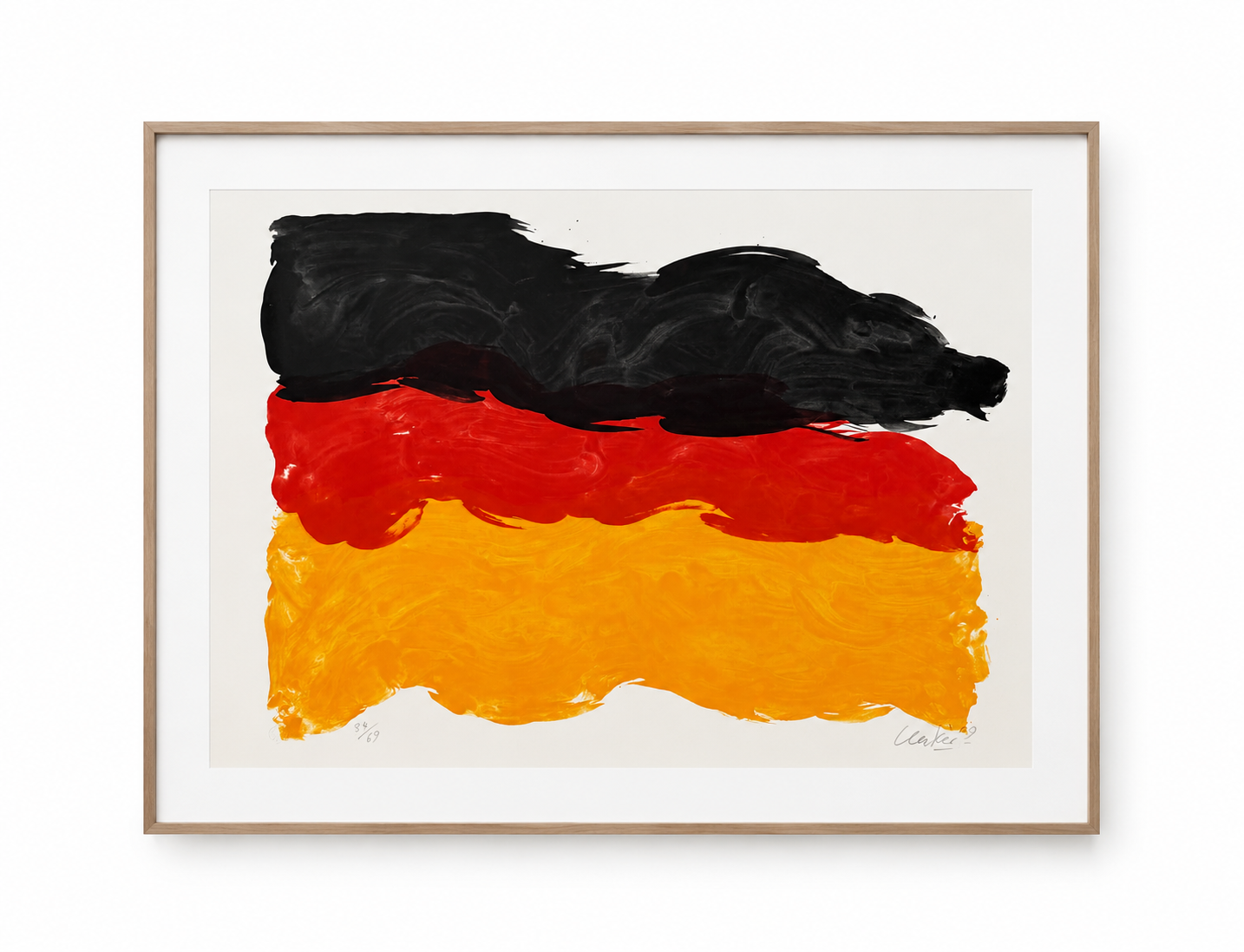 Günther Uecker (1930-2025) - „Schwarz.Rot.Gelb“ - signiert, datiert & nummeriert (Ex.: 34/69)