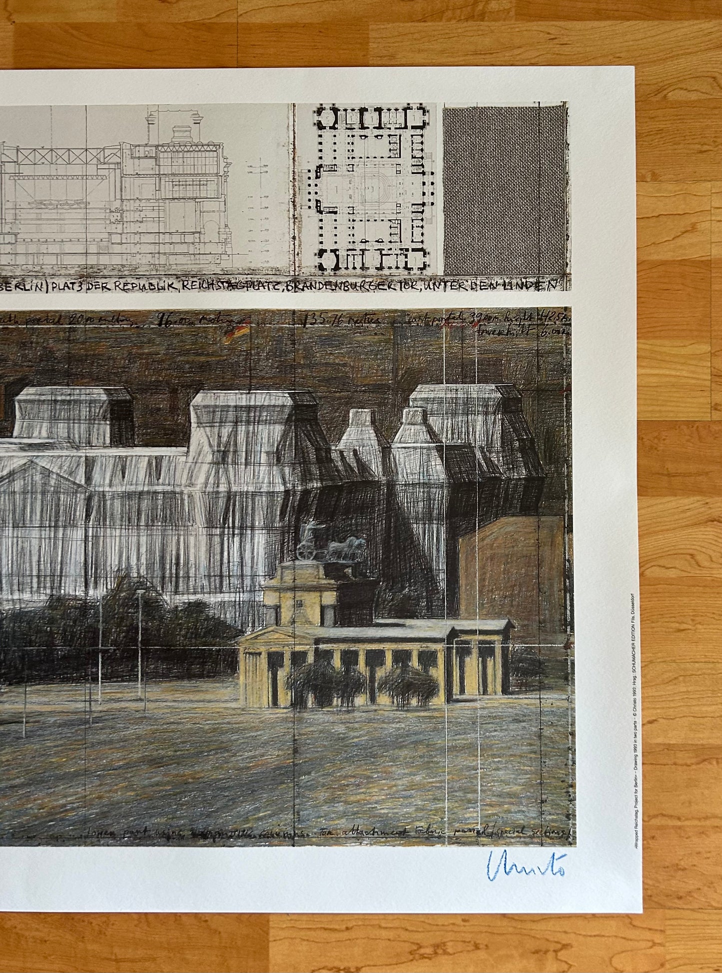 Christo (1935-2020) - „Wrapped Reichstag VI“ - handsigniert & nummeriert (Ex.: 165/500)